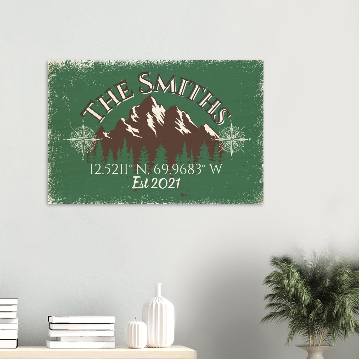 Hiking Coordinates Wood Print - Out of Office Outfitters - Home Decor