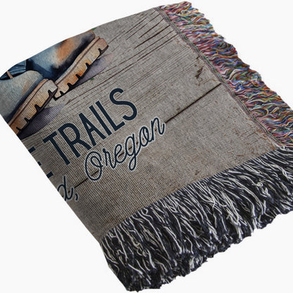 Home is Where My Boots Hit the Trails Woven Blanket - Out of Office Outfitters - Home Decor