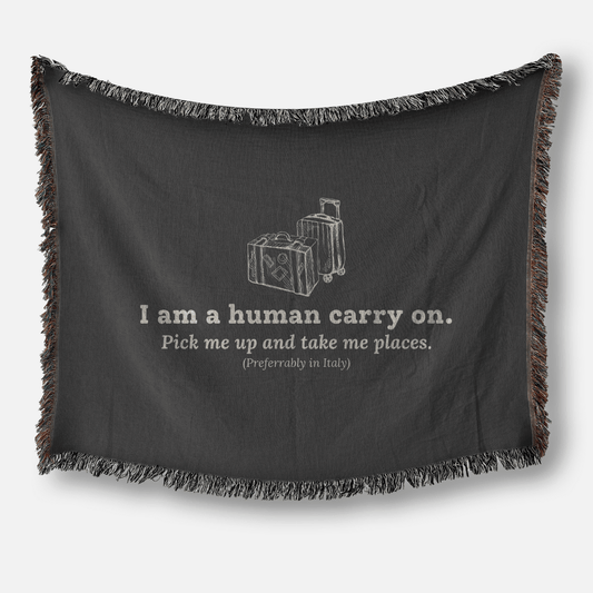 Human Carry On Blanket - Woven Keepsake Travel Memory Throw - Out of Office Outfitters - Home Decor