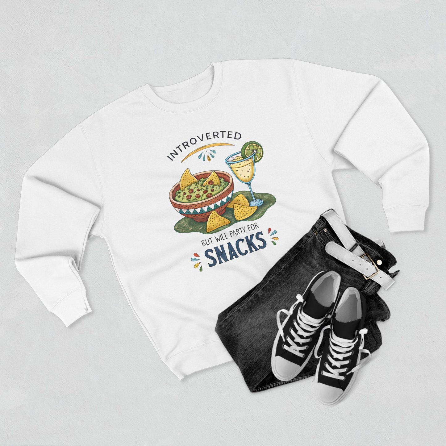 Introverted But Will Party for Snacks Sweatshirt - Out of Office Outfitters - Sweatshirt