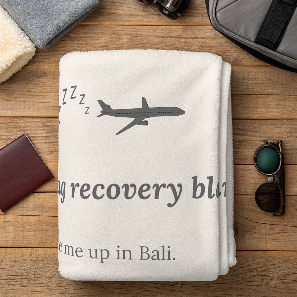 Jetlag Recovery Blanket - Warm Sherpa Travel Throw - Out of Office Outfitters - Home Decor