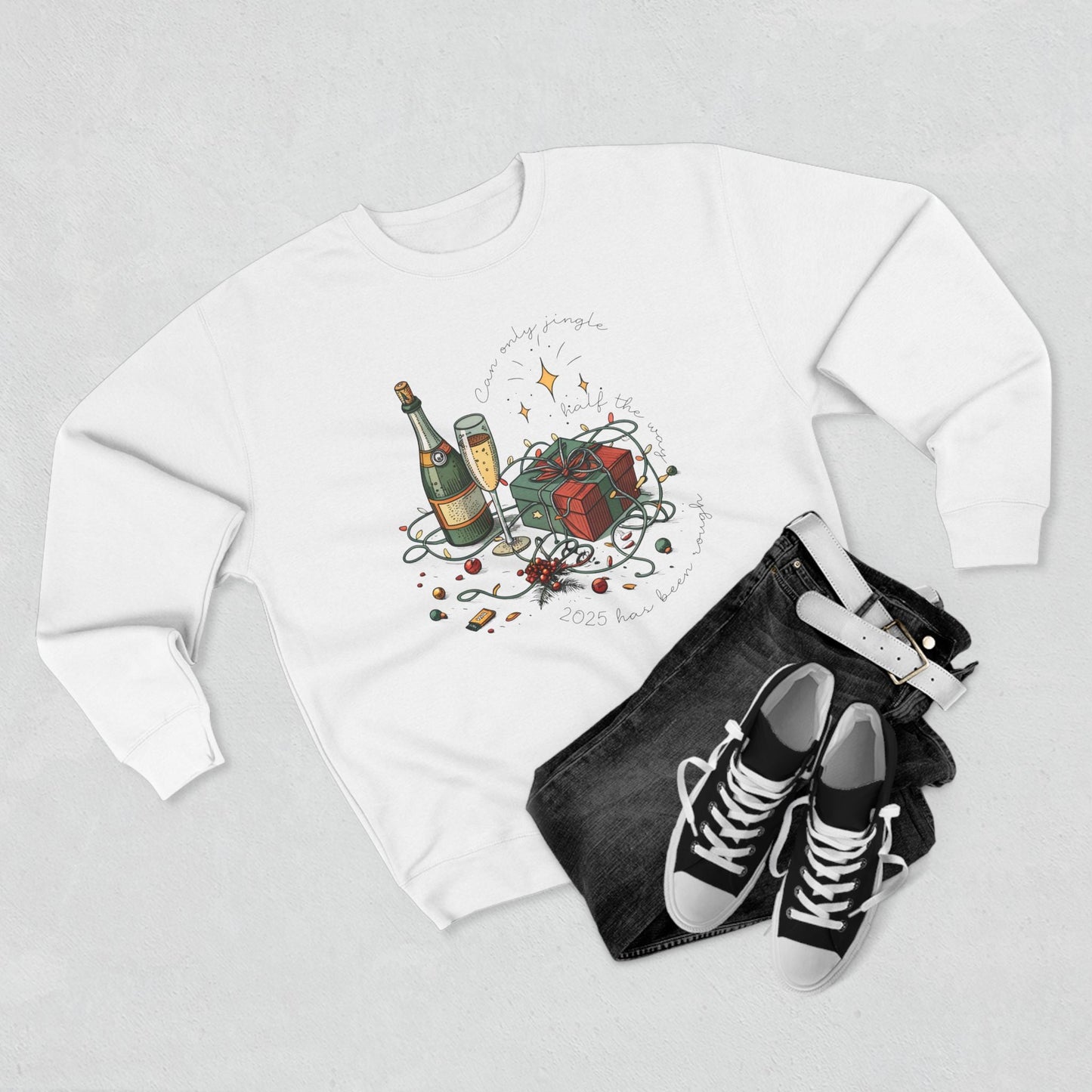 Jingle Half the Way Christmas Sweatshirt - Out of Office Outfitters - Sweatshirt