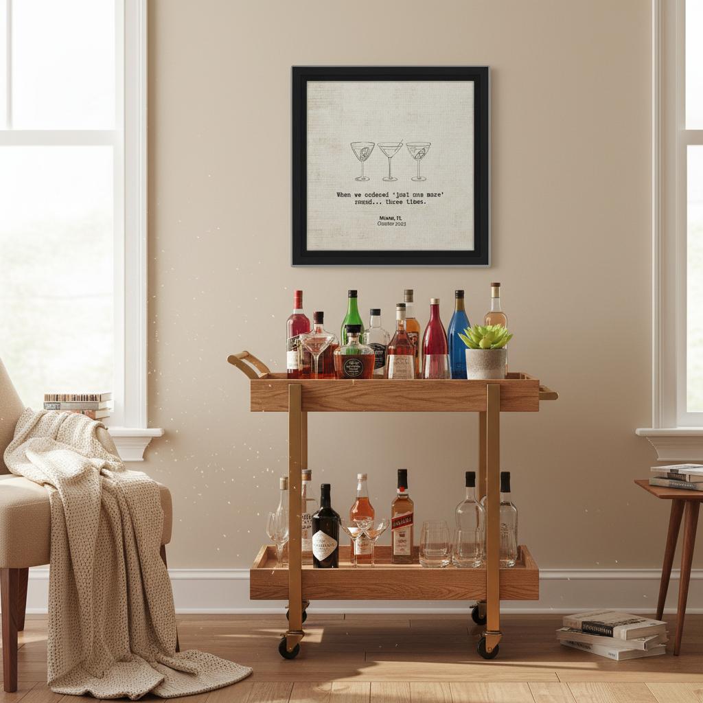 "Just One More Round" - Personalized Travel Micro Memory Framed Canvas - Out of Office Outfitters - Print Material