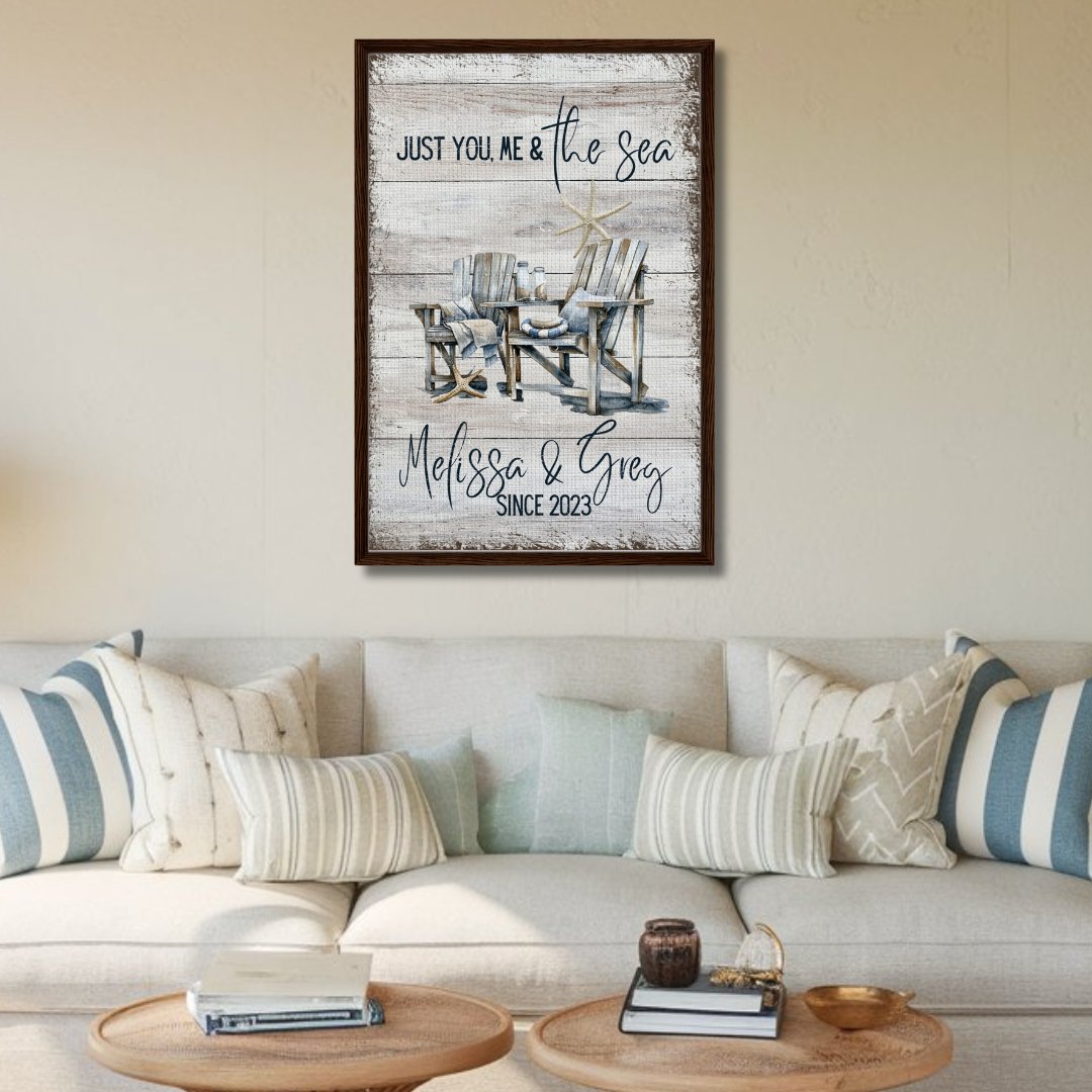 Just You, Me & the Sea Framed Canvas - Out of Office Outfitters - Print Material