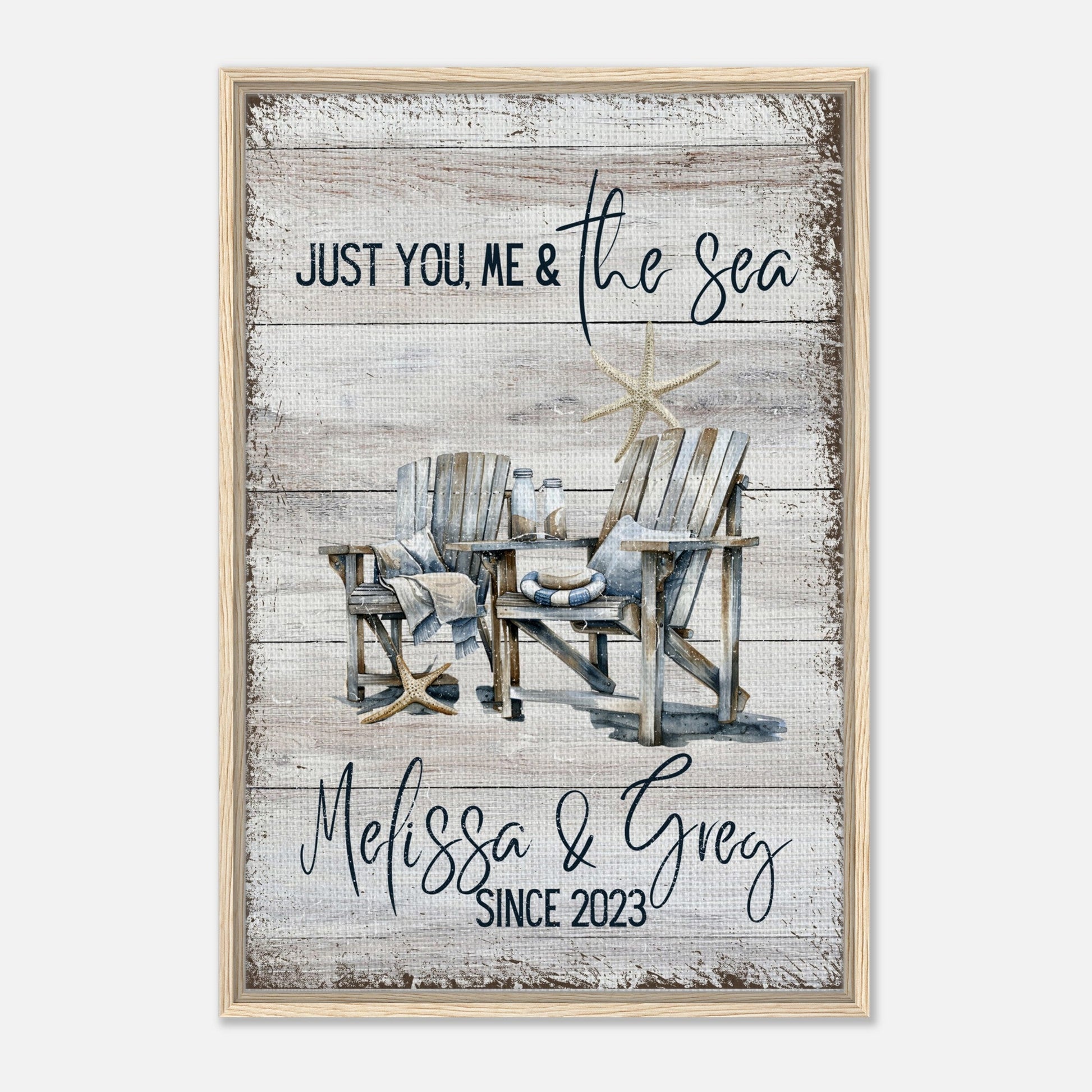 Just You, Me & the Sea Framed Canvas - Out of Office Outfitters - Print Material