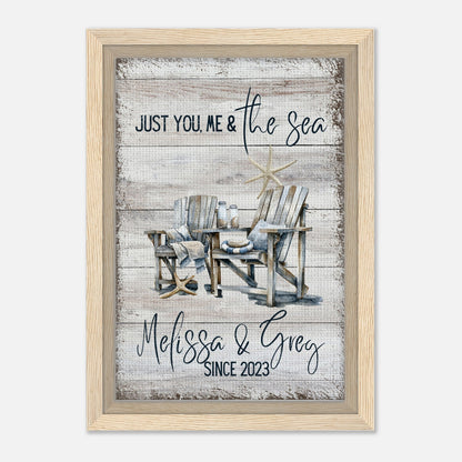 Just You, Me & the Sea Framed Canvas - Out of Office Outfitters - Print Material