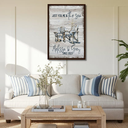 Just You, Me & the Sea Framed Canvas - Out of Office Outfitters - Print Material