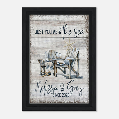 Just You, Me & the Sea Framed Canvas - Out of Office Outfitters - Print Material