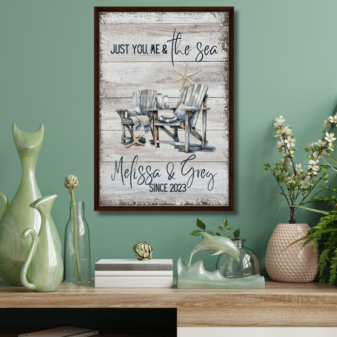 Just You, Me & the Sea Framed Canvas - Out of Office Outfitters - Print Material