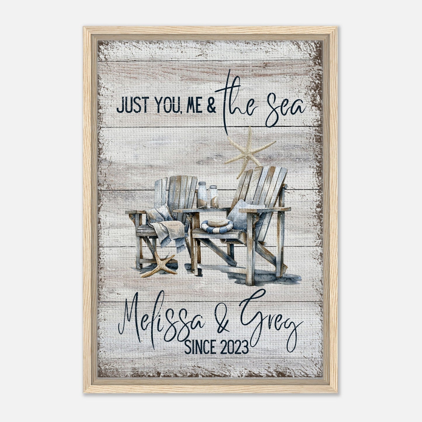 Just You, Me & the Sea Framed Canvas - Out of Office Outfitters - Print Material