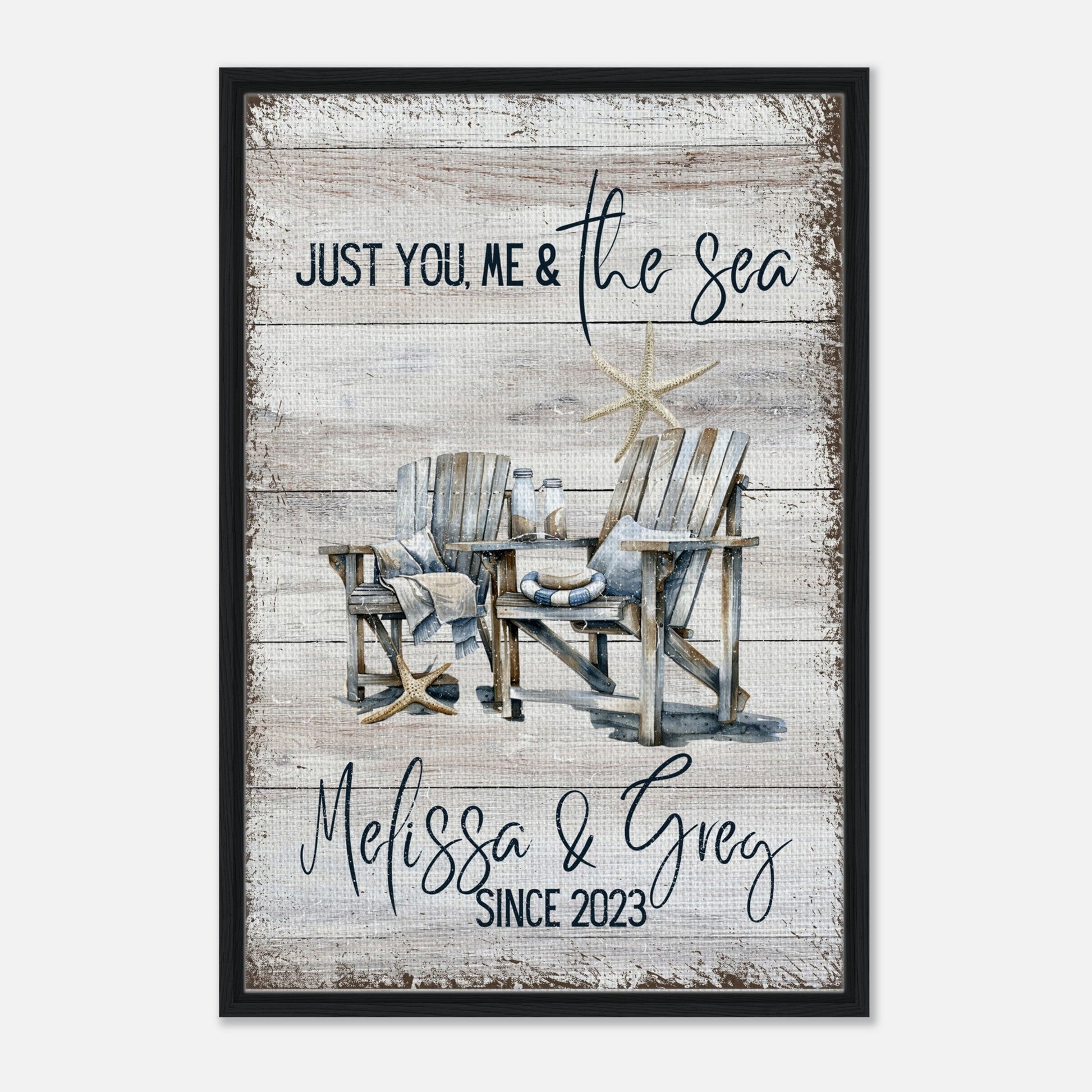 Just You, Me & the Sea Framed Canvas - Out of Office Outfitters - Print Material