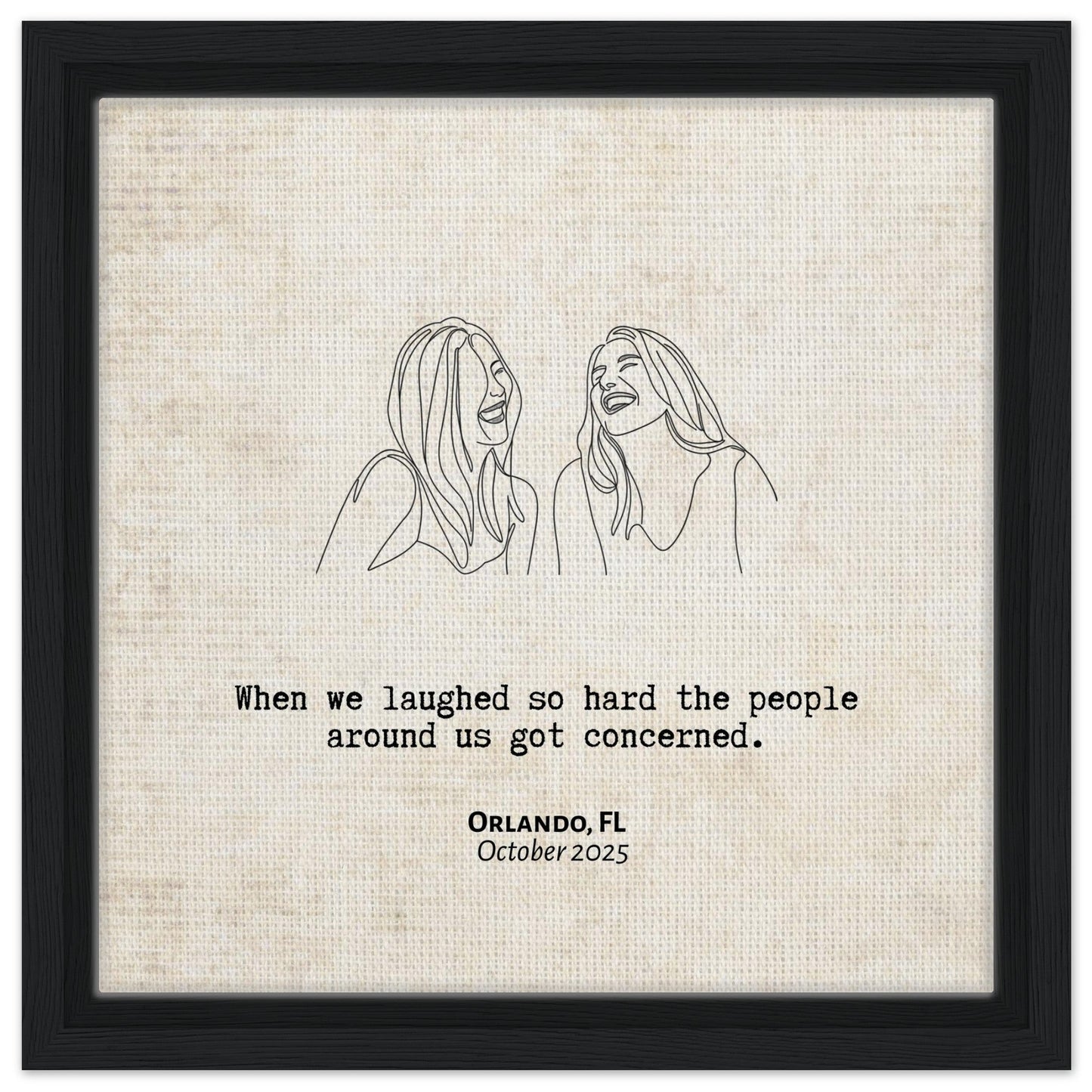 "Laughed So Hard People Got Concerned" - Personalized Travel Micro Memory Framed Canvas - Out of Office Outfitters - Print Material