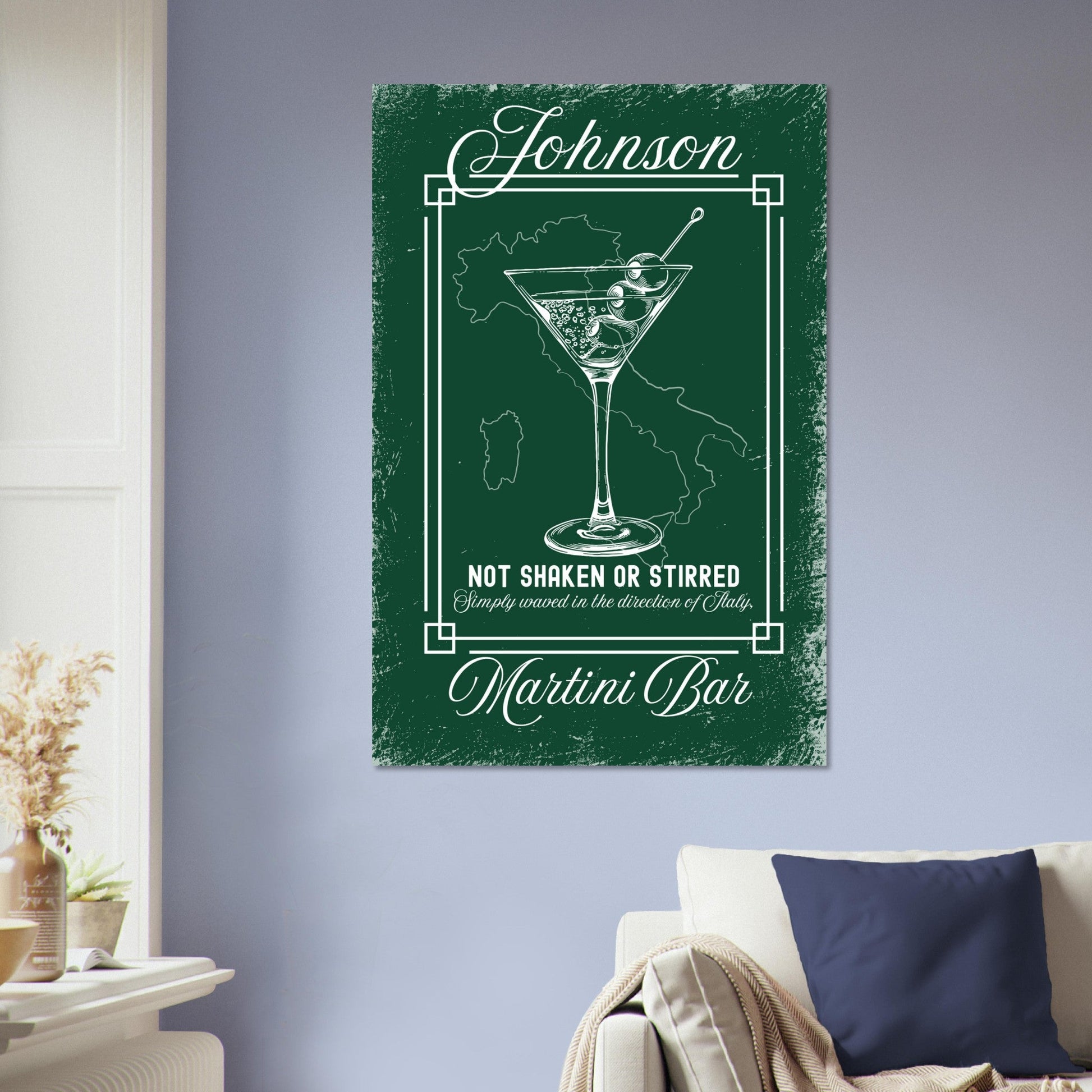 Martini Bar Waved in the Direction of Italy Poster - Out of Office Outfitters - Print Material