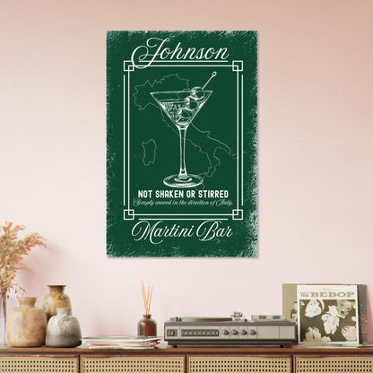 Martini Bar Waved in the Direction of Italy Poster - Out of Office Outfitters - Print Material