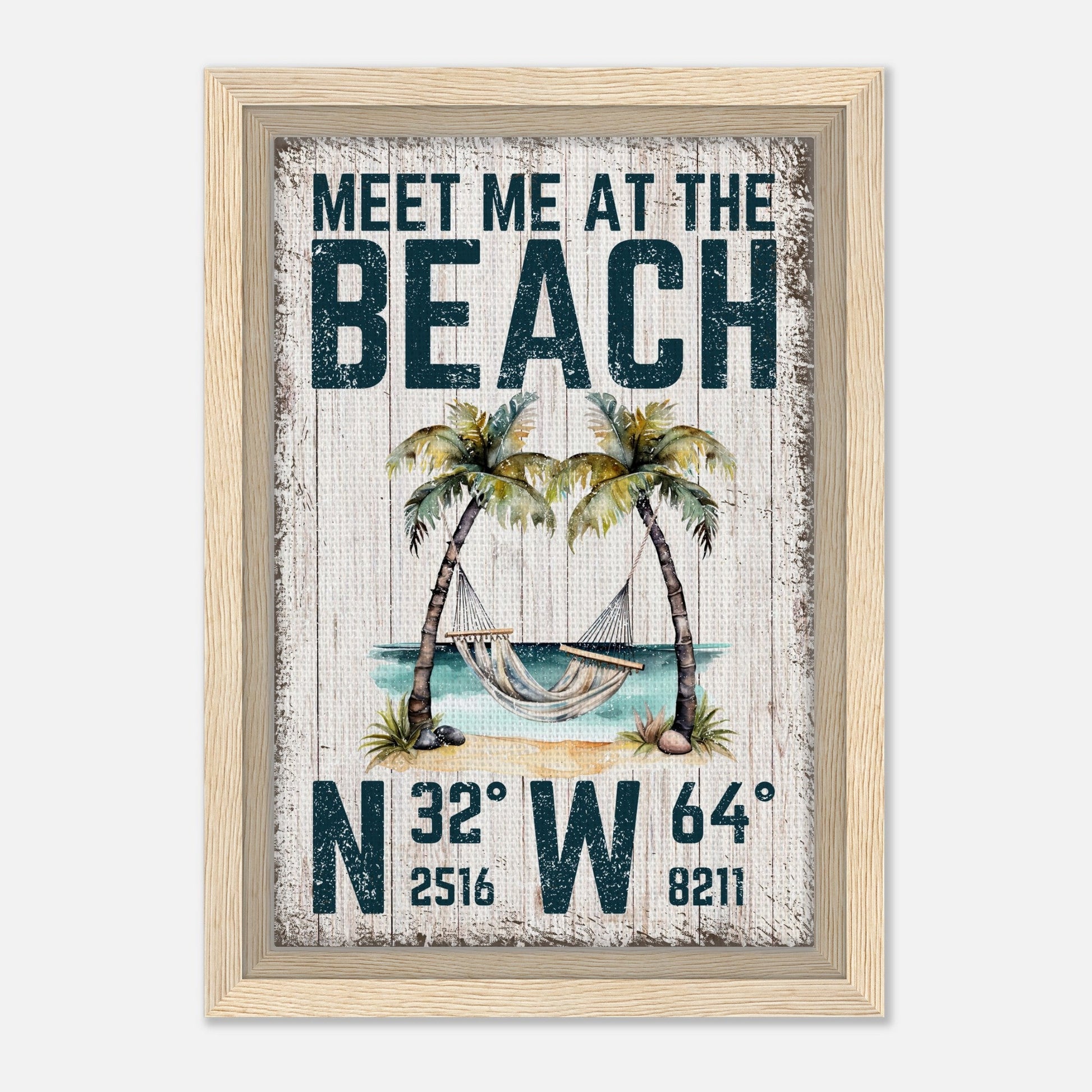 Meet Me At The Beach Framed Canvas - Out of Office Outfitters - Print Material