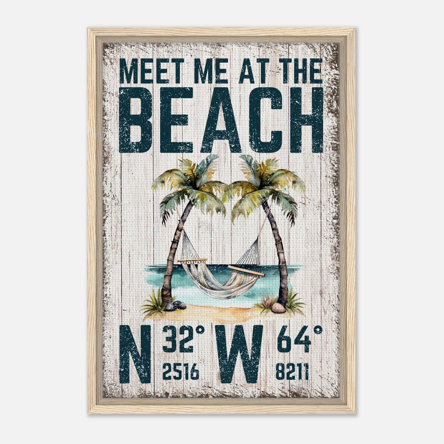 Meet Me At The Beach Framed Canvas - Out of Office Outfitters - Print Material