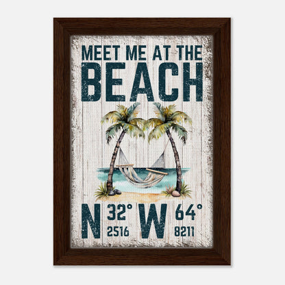 Meet Me At The Beach Framed Canvas - Out of Office Outfitters - Print Material