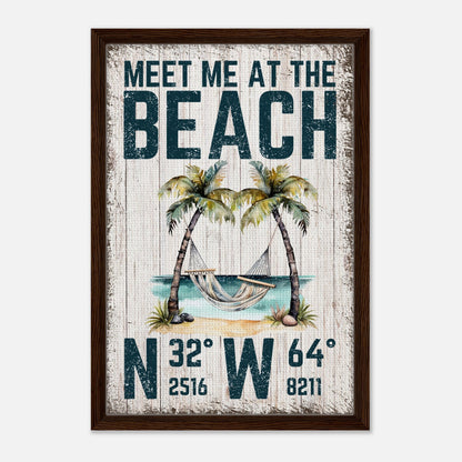 Meet Me At The Beach Framed Canvas - Out of Office Outfitters - Print Material