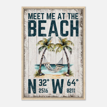 Meet Me At The Beach Framed Canvas - Out of Office Outfitters - Print Material