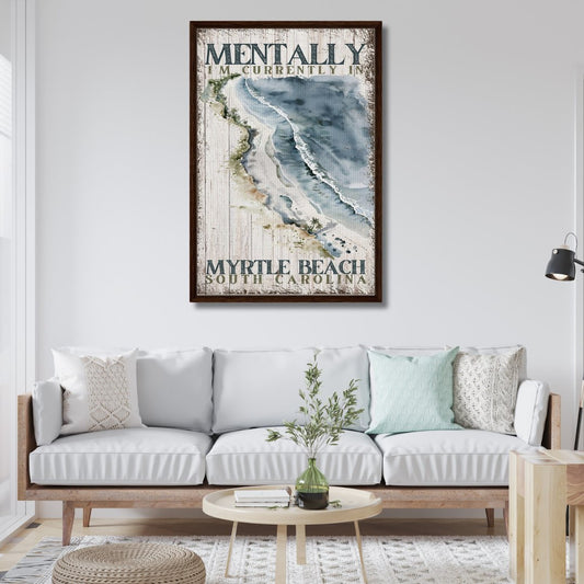 Mentally at my Favorite Beach Framed Canvas - Out of Office Outfitters - Print Material