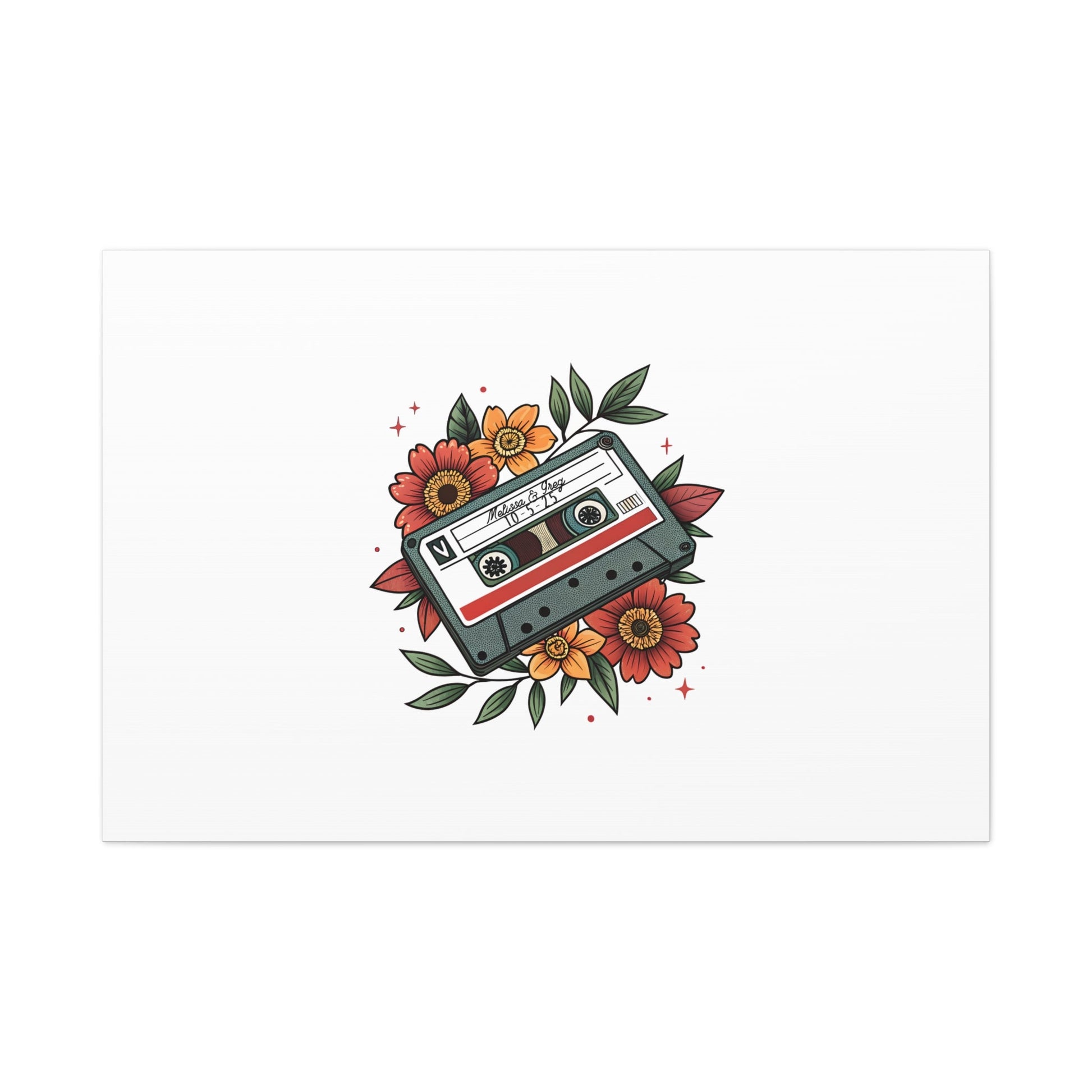 Mixed Tape Wedding Guestbook Canvas - Out of Office Outfitters - Canvas