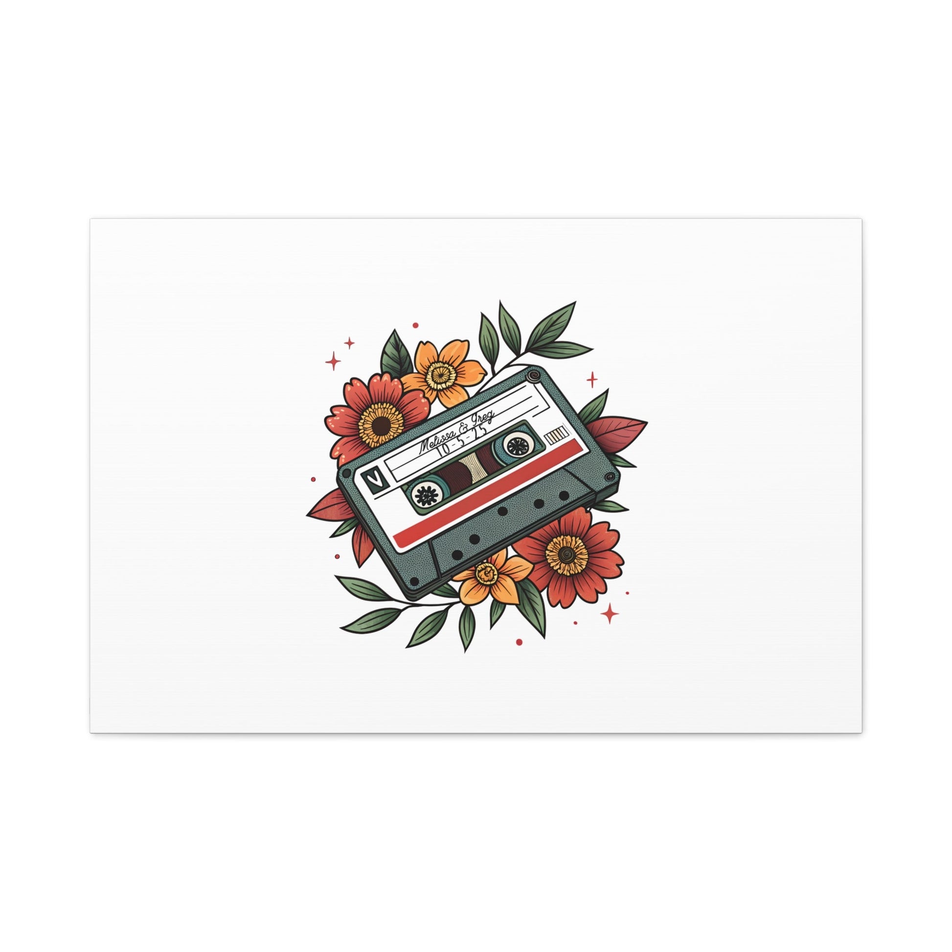 Mixed Tape Wedding Guestbook Canvas - Out of Office Outfitters - Canvas