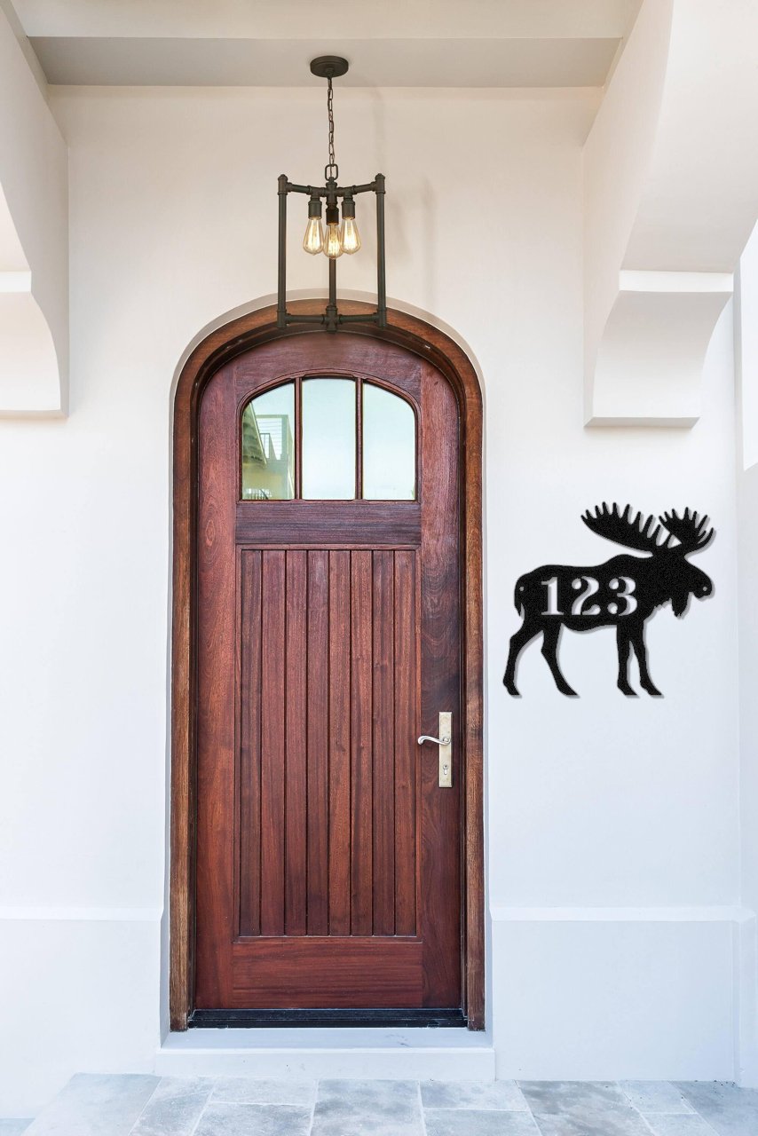 Moose Custom House Number Sign - Out of Office Outfitters - Die - Cut Sign