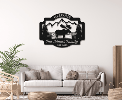 Moose Welcome Sign - Out of Office Outfitters - Die - Cut Sign