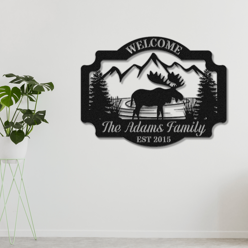 Moose Welcome Sign - Out of Office Outfitters - Die - Cut Sign