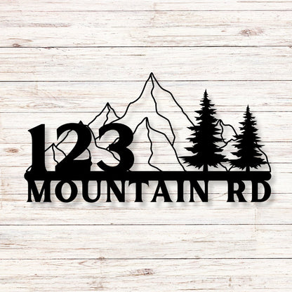 Mountain Road Metal Sign (Personalize Me!) - Out of Office Outfitters - Die - Cut Sign