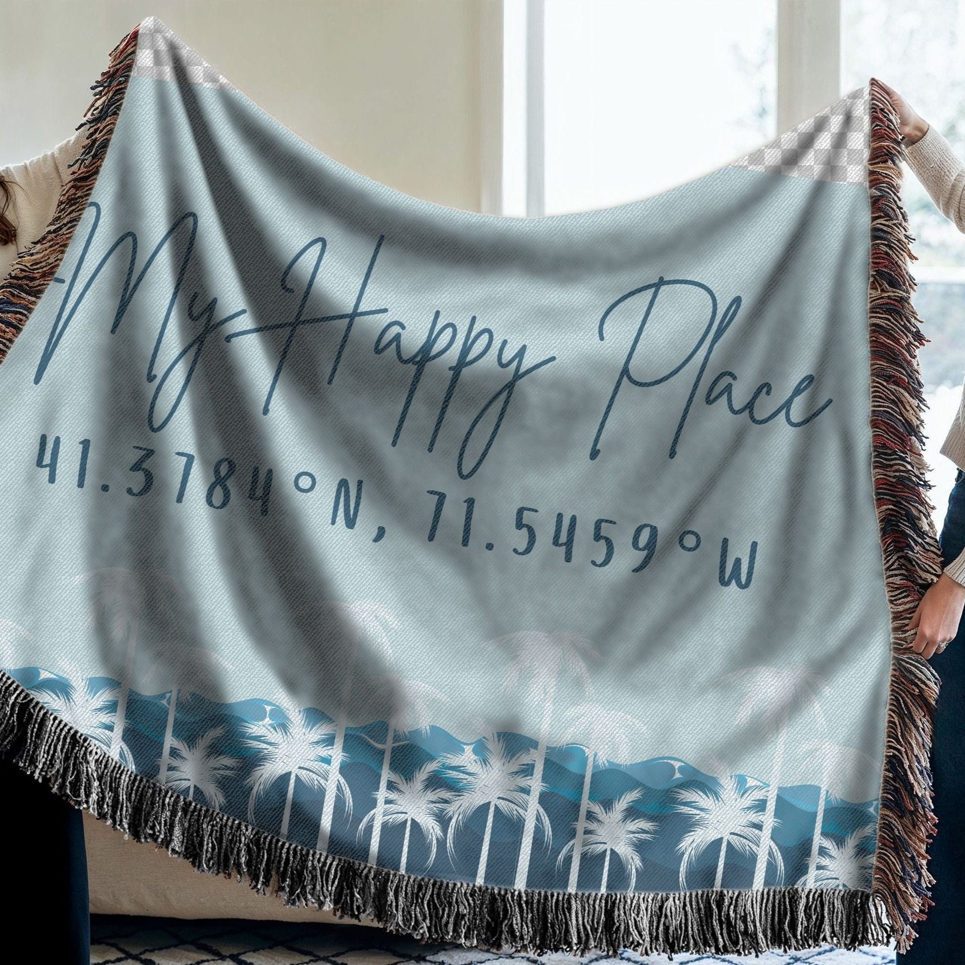 My Happy Place Woven Blanket - Out of Office Outfitters - Home Decor