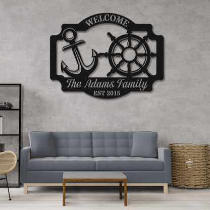 Nautical Welcome Sign - Out of Office Outfitters - Die - Cut Sign