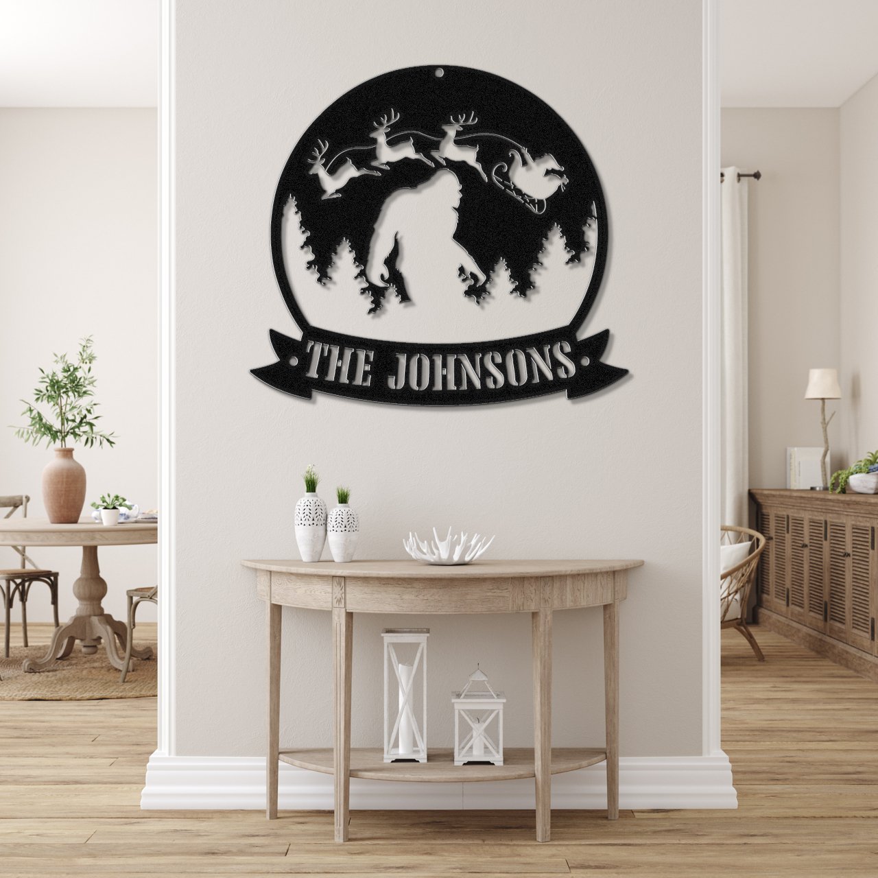 Night Before Sasquatch Christmas Metal Wall Art - Out of Office Outfitters - Die - Cut Sign