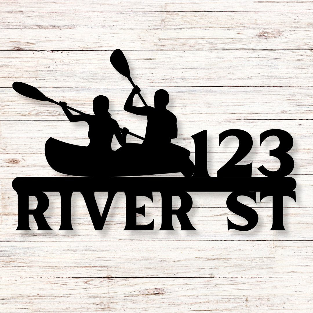 On the River Metal Sign (Personalize Me!) - Out of Office Outfitters - Die - Cut Sign