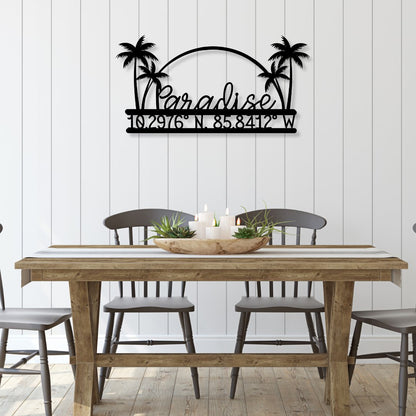 Paradise Metal Sign (Personalize Me!) - Out of Office Outfitters - Die - Cut Sign