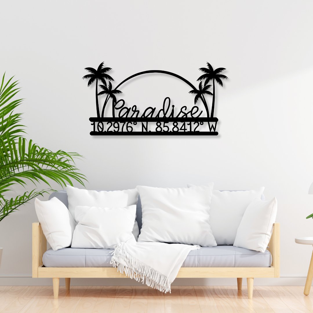 Paradise Metal Sign (Personalize Me!) - Out of Office Outfitters - Die - Cut Sign