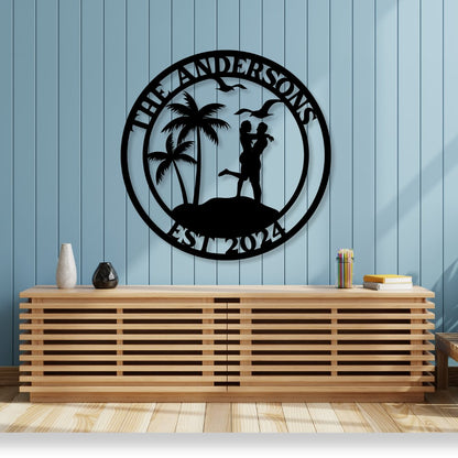 Paradise with You Metal Sign (Personalize Me!) - Out of Office Outfitters - Die - Cut Sign