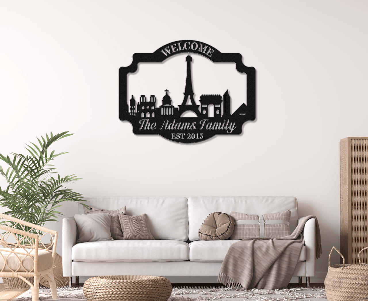 Paris Landmarks Welcome Sign - Out of Office Outfitters - Die - Cut Sign