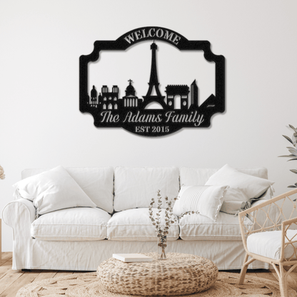 Paris Landmarks Welcome Sign - Out of Office Outfitters - Die - Cut Sign