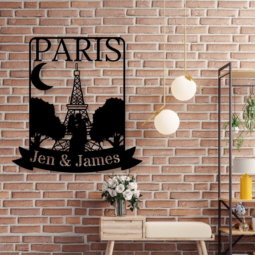 Paris Travel Poster Metal Sign (Personalize Me!) - Out of Office Outfitters - Die - Cut Sign