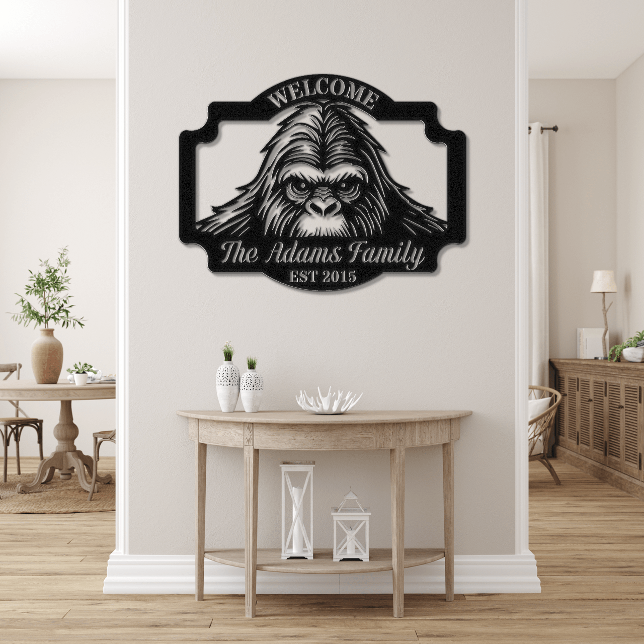 Peeking Sasquatch Welcome Sign - Out of Office Outfitters - Die - Cut Sign