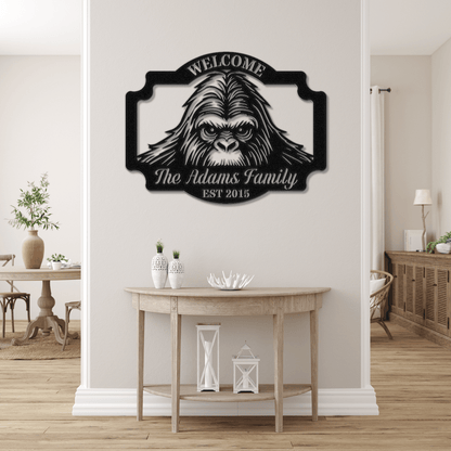 Peeking Sasquatch Welcome Sign - Out of Office Outfitters - Die - Cut Sign