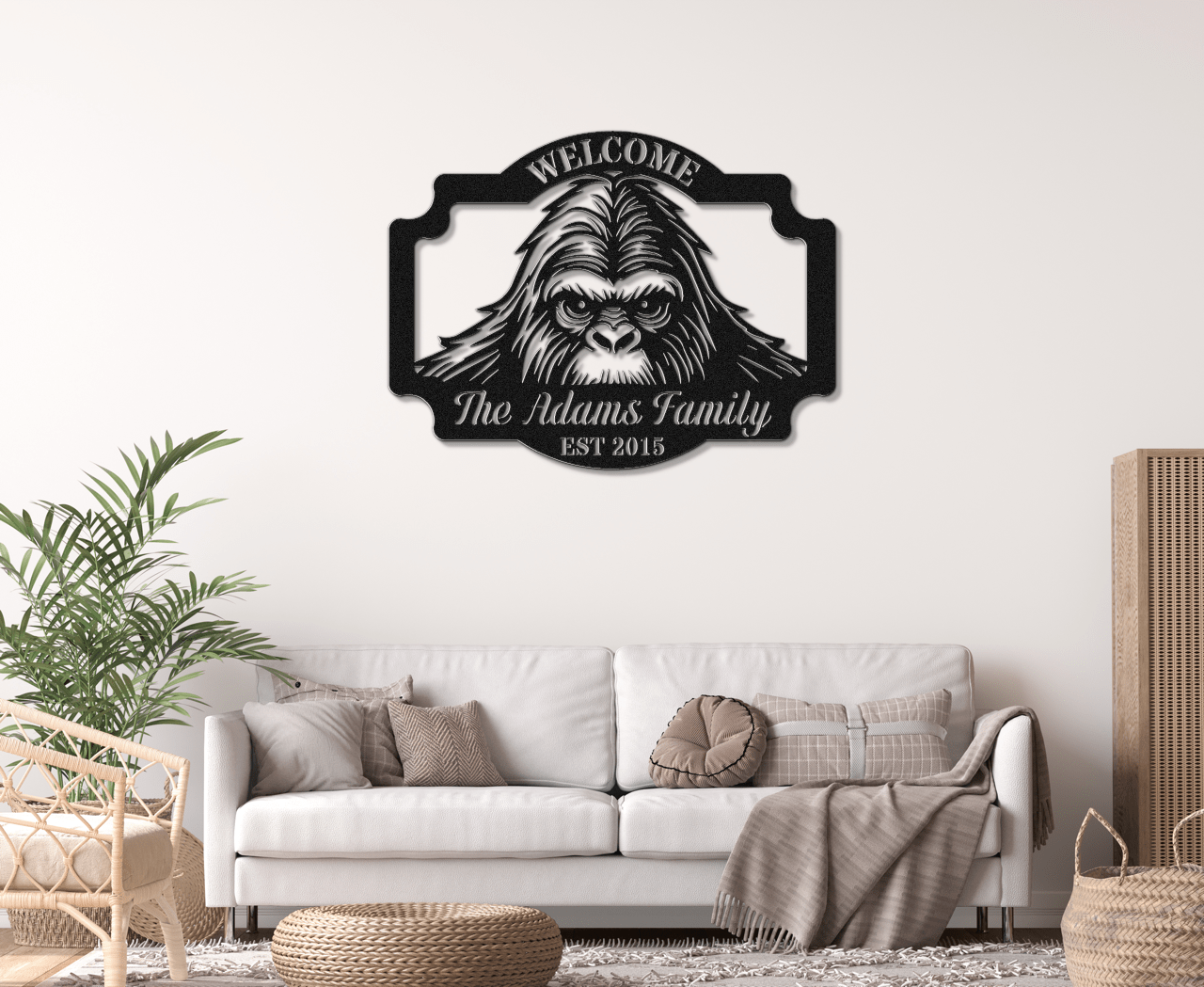 Peeking Sasquatch Welcome Sign - Out of Office Outfitters - Die - Cut Sign