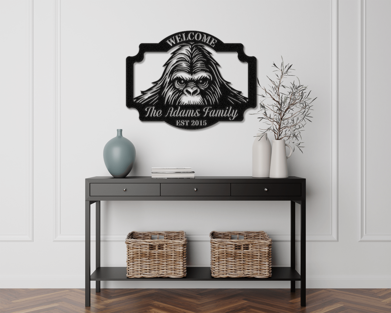 Peeking Sasquatch Welcome Sign - Out of Office Outfitters - Die - Cut Sign