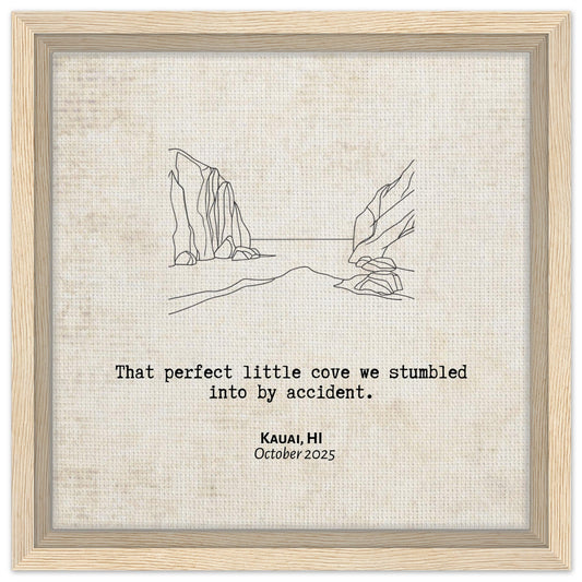 "Perfect Little Cove" - Personalized Travel Micro Memory Framed Canvas - Out of Office Outfitters - Print Material