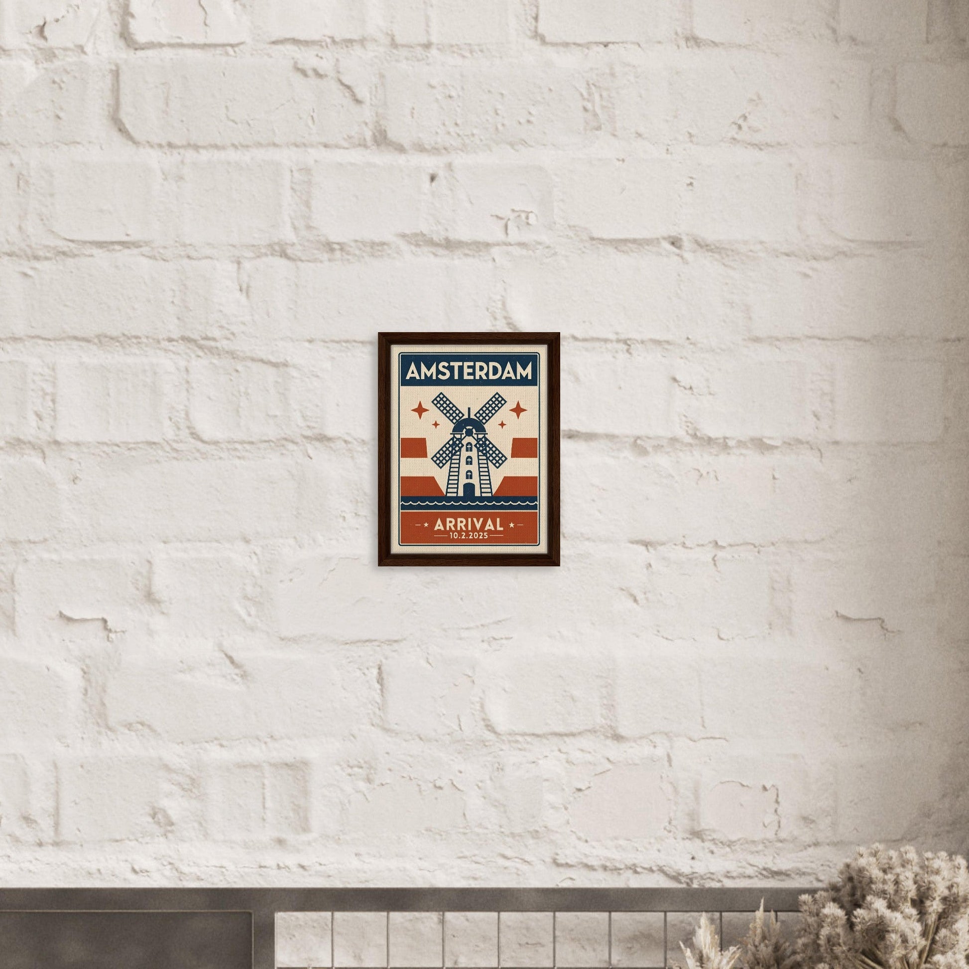 Personalized Amsterdam Vintage Travel Poster Canvas – Framed - Out of Office Outfitters - Print Material