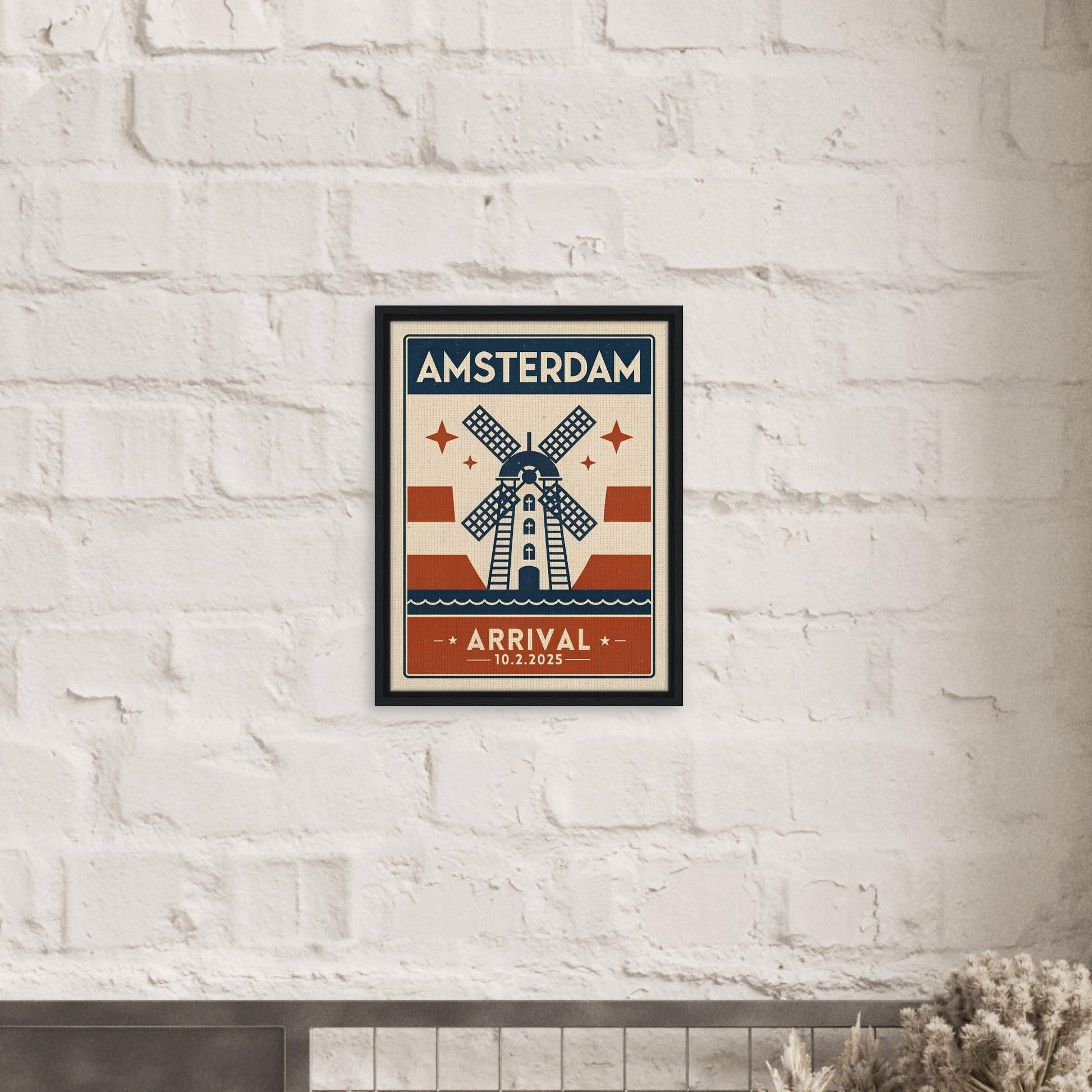 Personalized Amsterdam Vintage Travel Poster Canvas – Framed - Out of Office Outfitters - Print Material