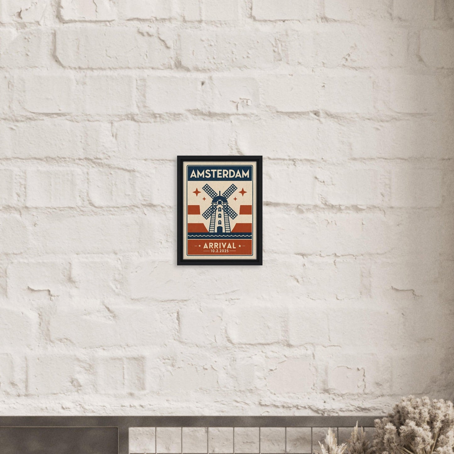 Personalized Amsterdam Vintage Travel Poster Canvas – Framed - Out of Office Outfitters - Print Material