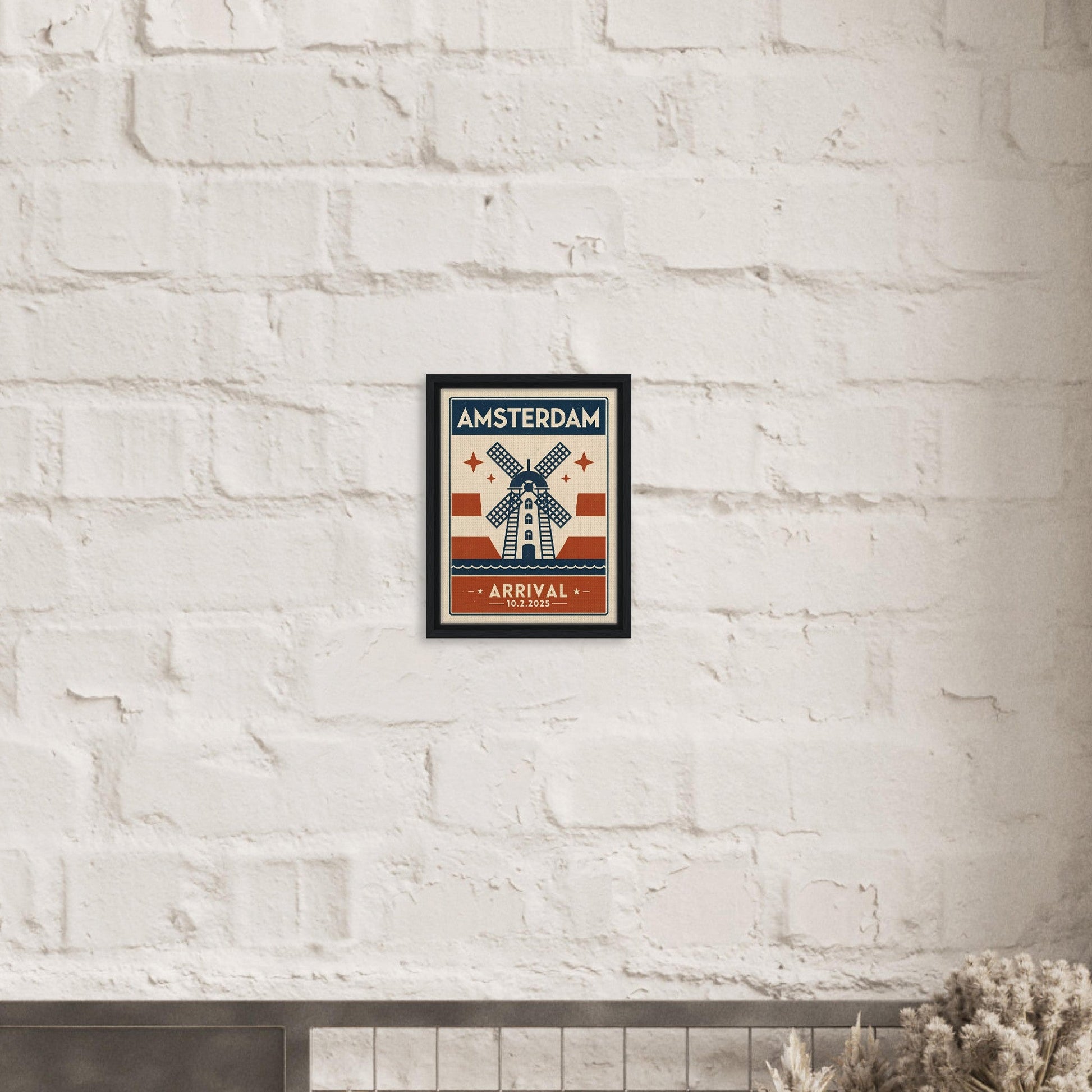Personalized Amsterdam Vintage Travel Poster Canvas – Framed - Out of Office Outfitters - Print Material