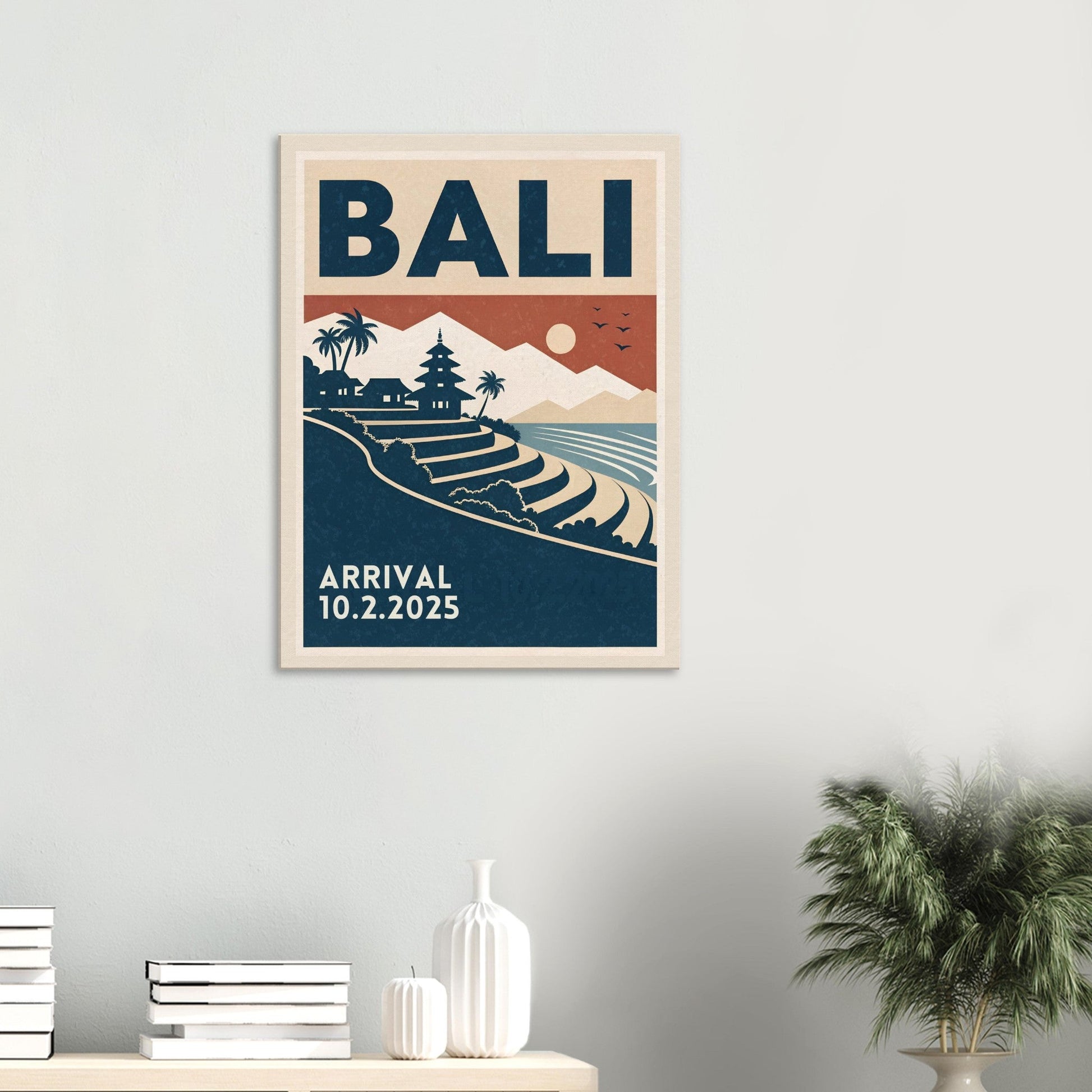 Personalized Bali Vintage Travel Poster Canvas – Unframed - Out of Office Outfitters - Print Material